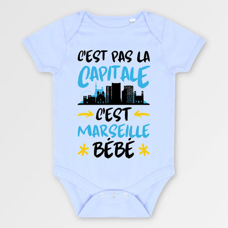 Body Bébé C'est pas la capitale c'est Marseille bébé Bleu