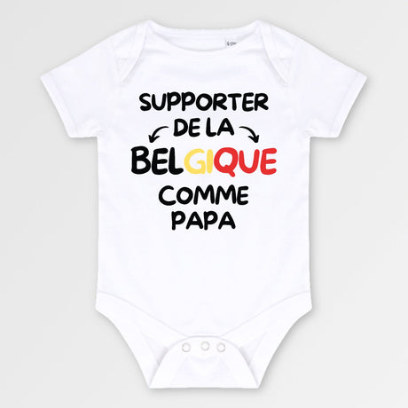 Body Bébé Supporter de la Belgique comme papa Blanc