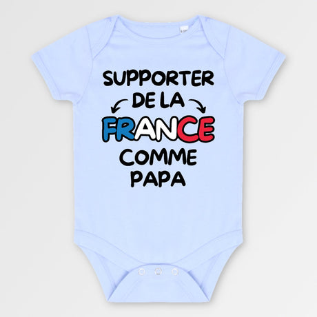 Body Bébé Supporter de la France comme papa Bleu