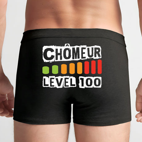 Boxer Homme Chômeur level 100 Noir