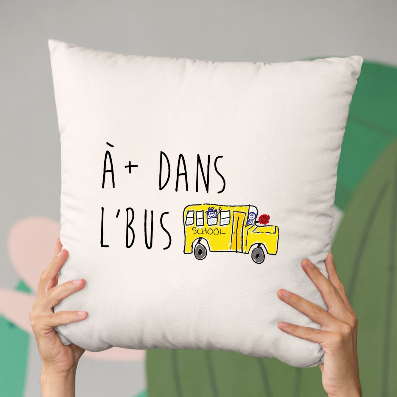 Coussin À plus dans l'bus Beige