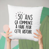 Coussin Anniversaire 50 ans Blanc