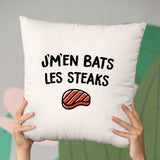 Coussin J'm'en bats les steaks Beige