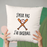 Coussin J'peux pas j'ai baseball Beige