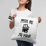 Coussin J'peux pas j'ai manif Blanc