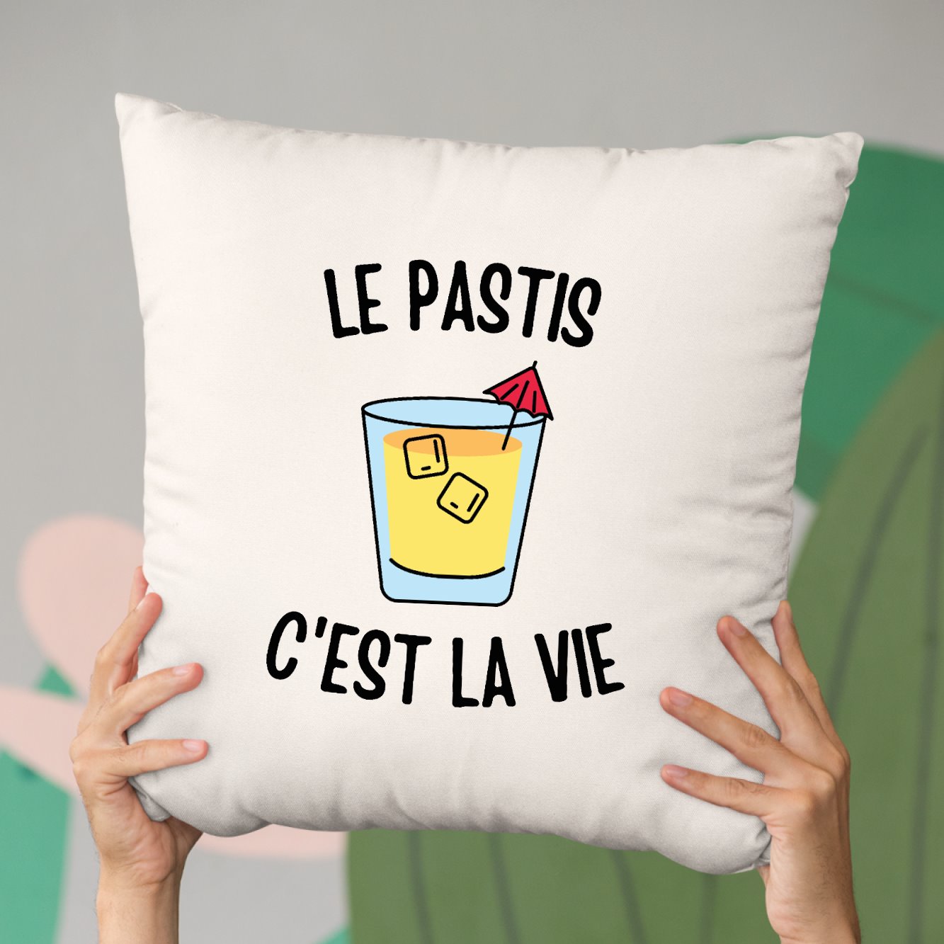 Coussin Le pastis c'est la vie Beige