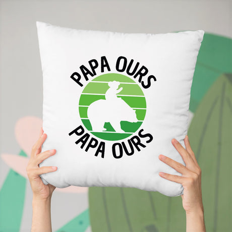 Coussin Papa ours Blanc