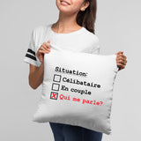 Coussin Situation célibataire Blanc