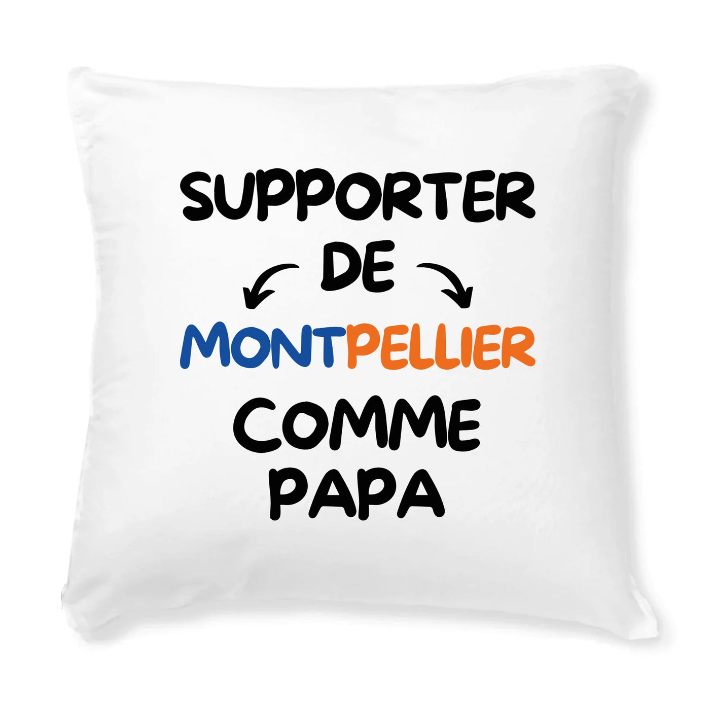 Coussin Supporter de Montpellier comme papa 