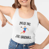 Débardeur Femme J'peux pas j'ai handball Blanc