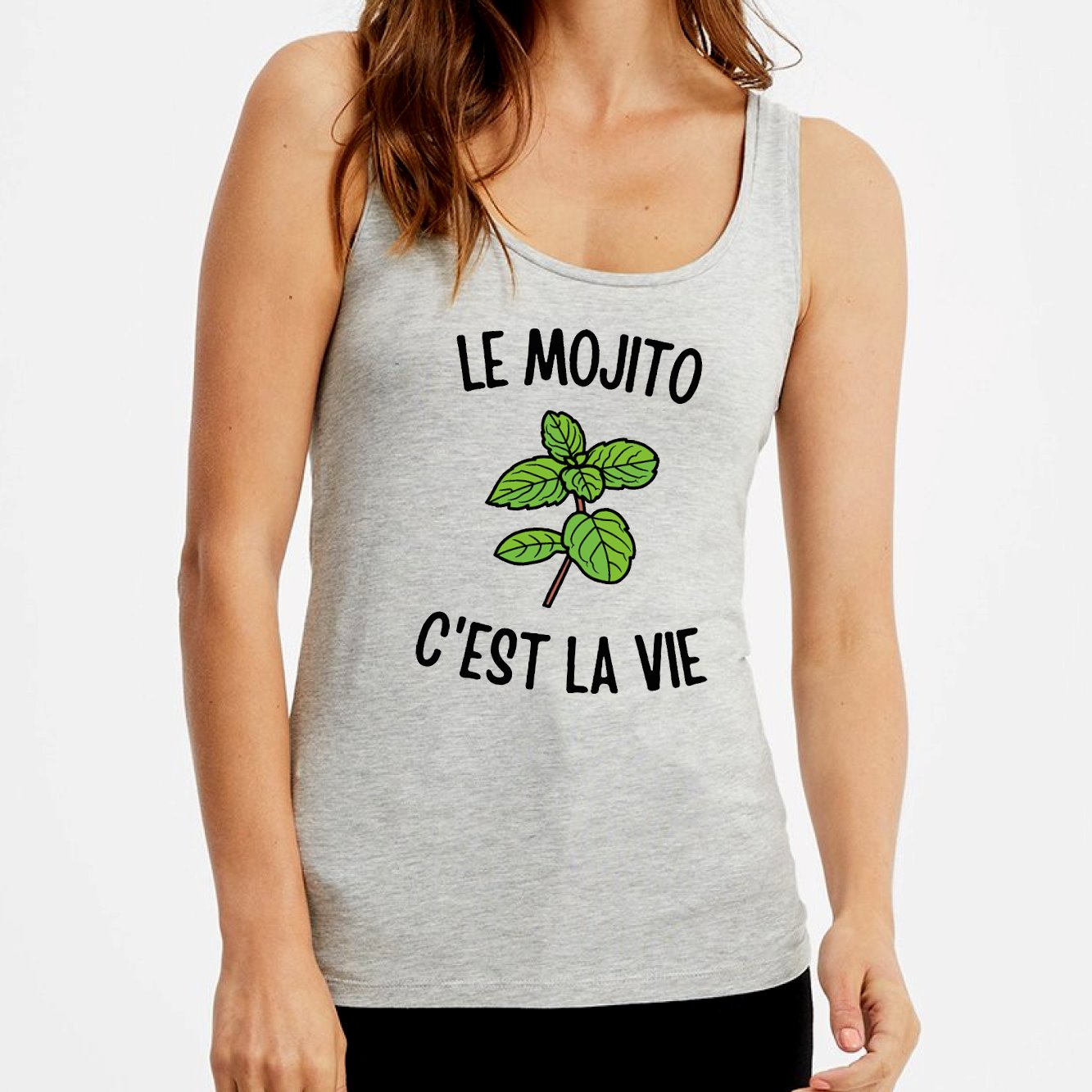 Débardeur Femme Le mojito c'est la vie Gris