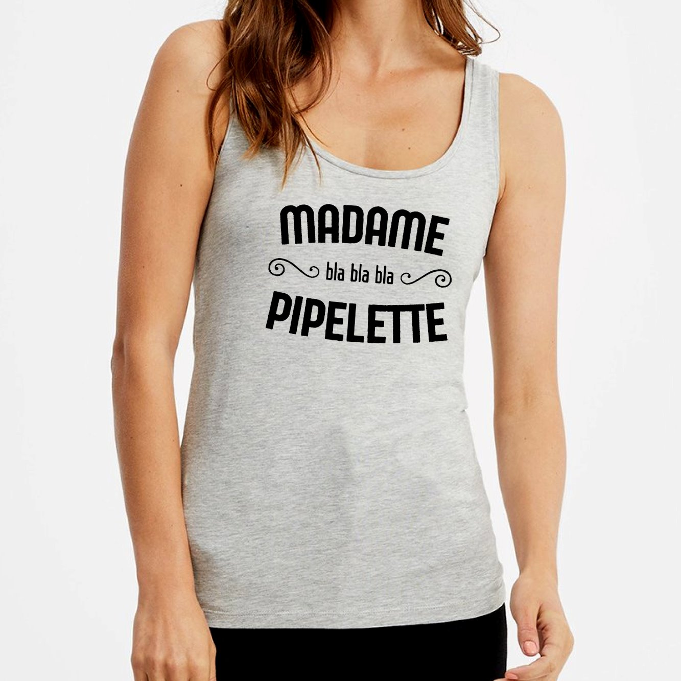 Débardeur Femme Madame pipelette Gris