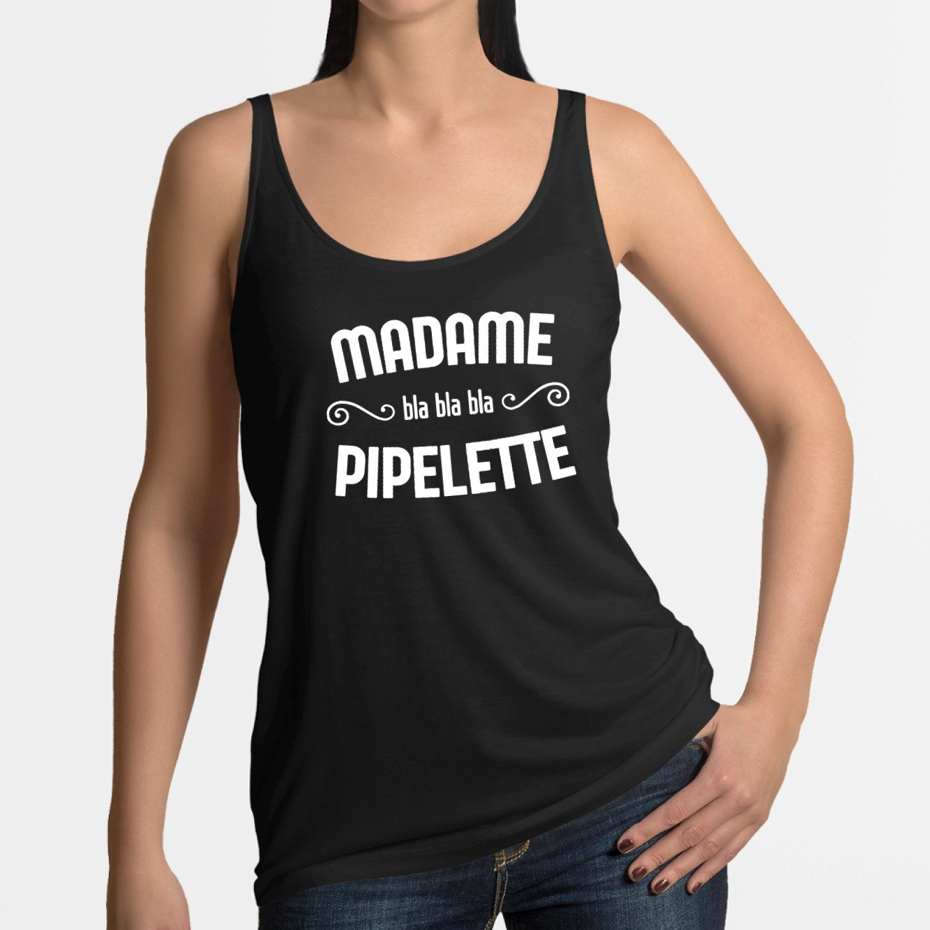 Débardeur Femme Madame pipelette Noir