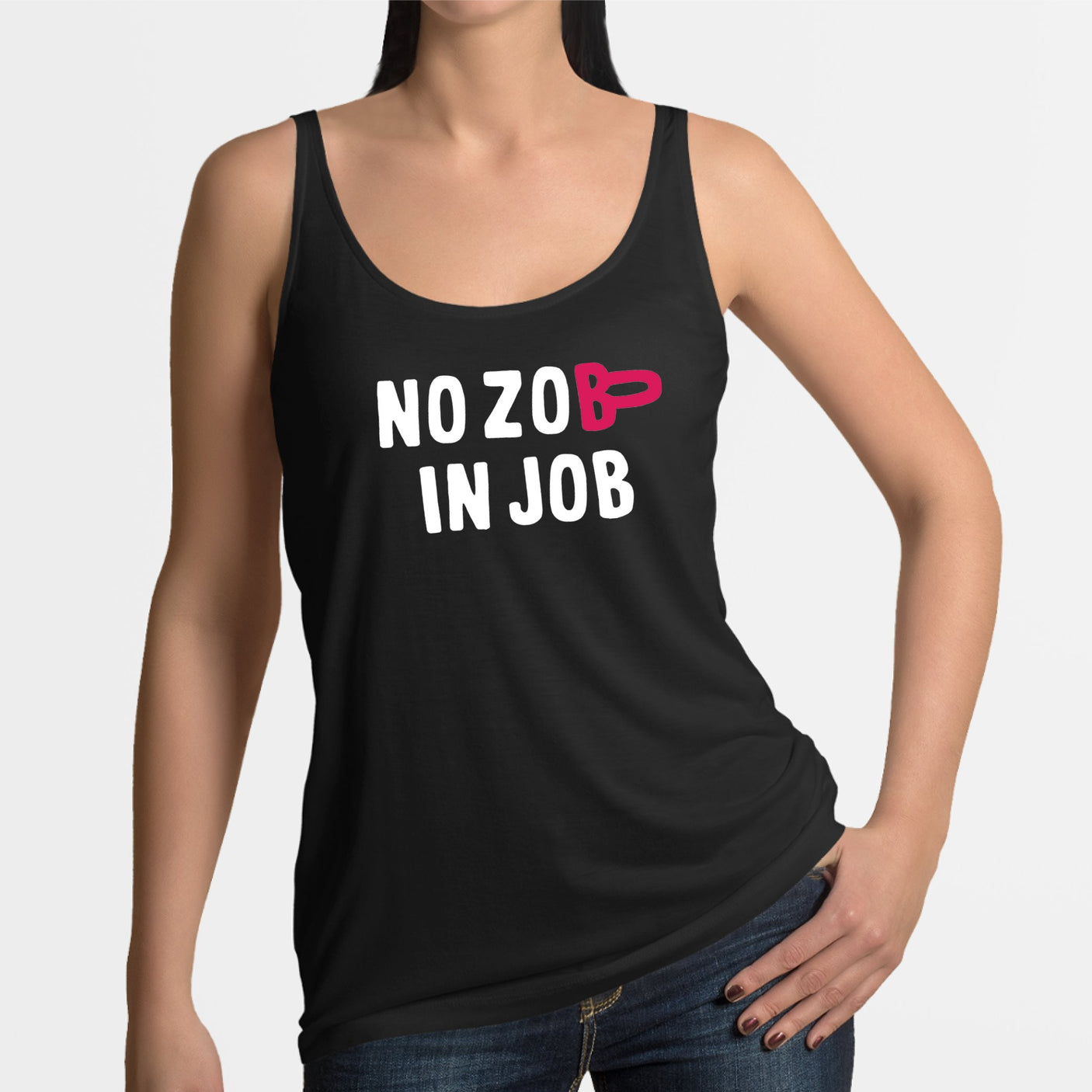 Débardeur Femme No zob in job Noir