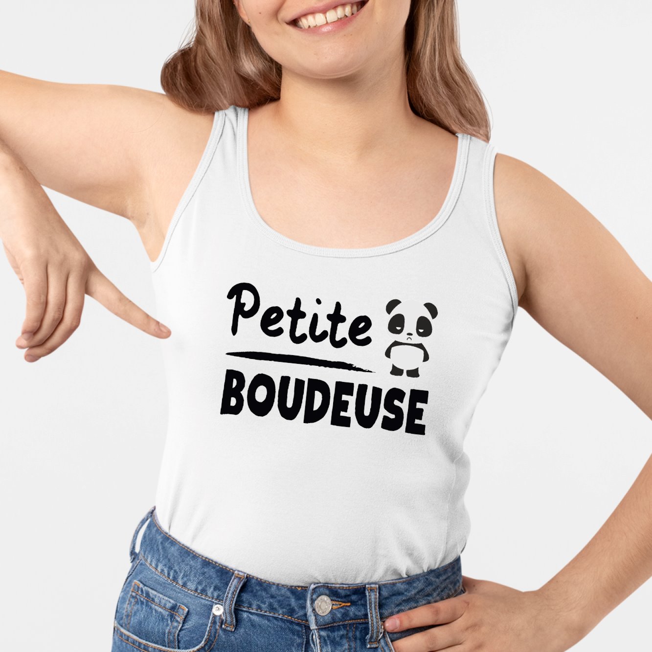 Débardeur Femme Petite boudeuse Blanc