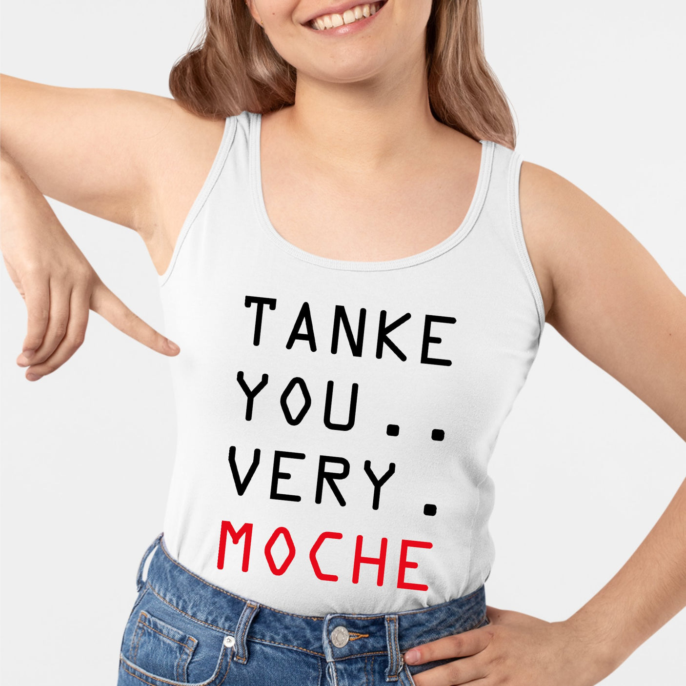 Débardeur Femme Tanke you very moche Blanc