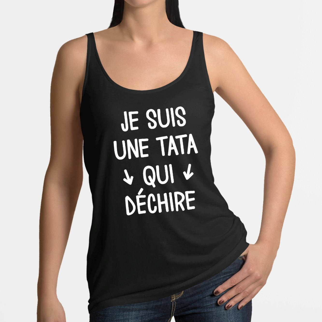 Débardeur Femme Tata qui déchire Noir