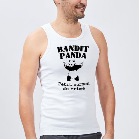 Débardeur Homme Bandit panda Blanc