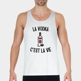 Débardeur Homme La vodka c'est la vie Blanc