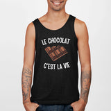 Débardeur Homme Le chocolat c'est la vie Noir