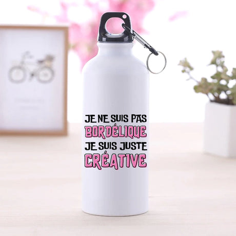 Gourde Je ne suis pas bordélique je suis créative Blanc