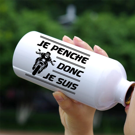 Gourde Je penche donc je suis Blanc
