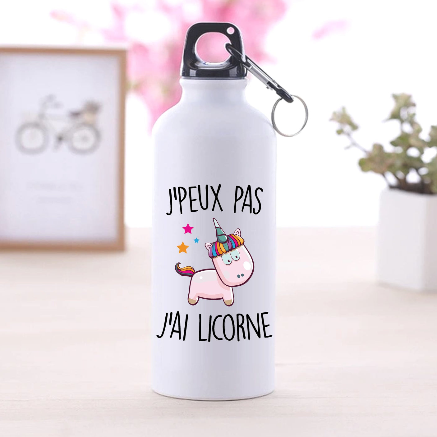Gourde J'peux pas j'ai licorne Blanc