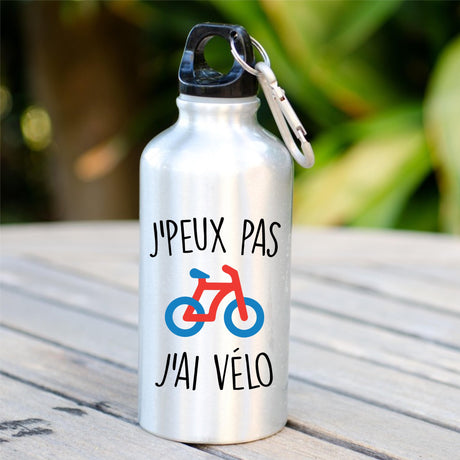 Gourde J'peux pas j'ai vélo Blanc