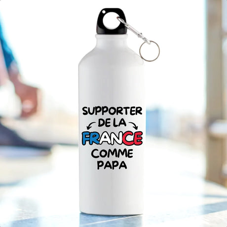 Gourde Supporter de la France comme papa Blanc
