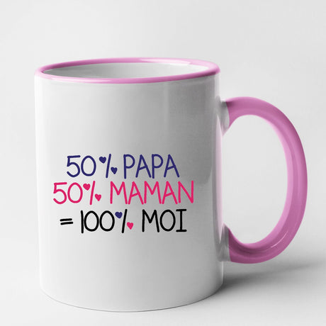 Mug 50% maman 50% papa Rose