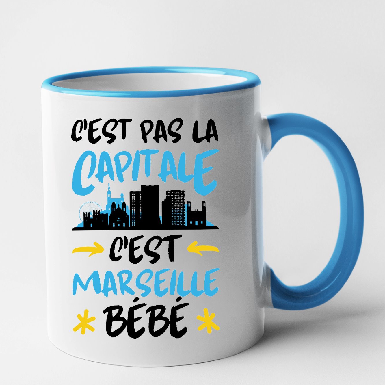 Mug C'est pas la capitale c'est Marseille bébé Bleu