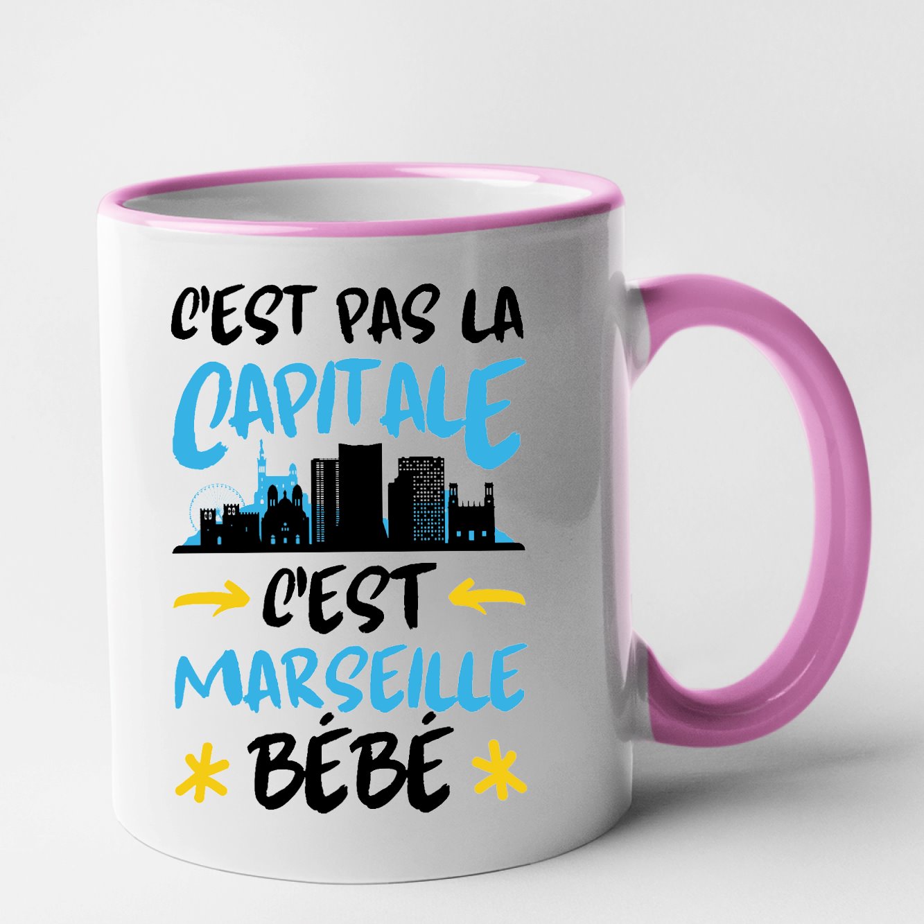 Mug C'est pas la capitale c'est Marseille bébé Rose