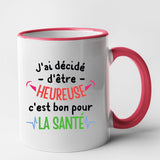 Mug J'ai décidé d'être heureuse Rouge