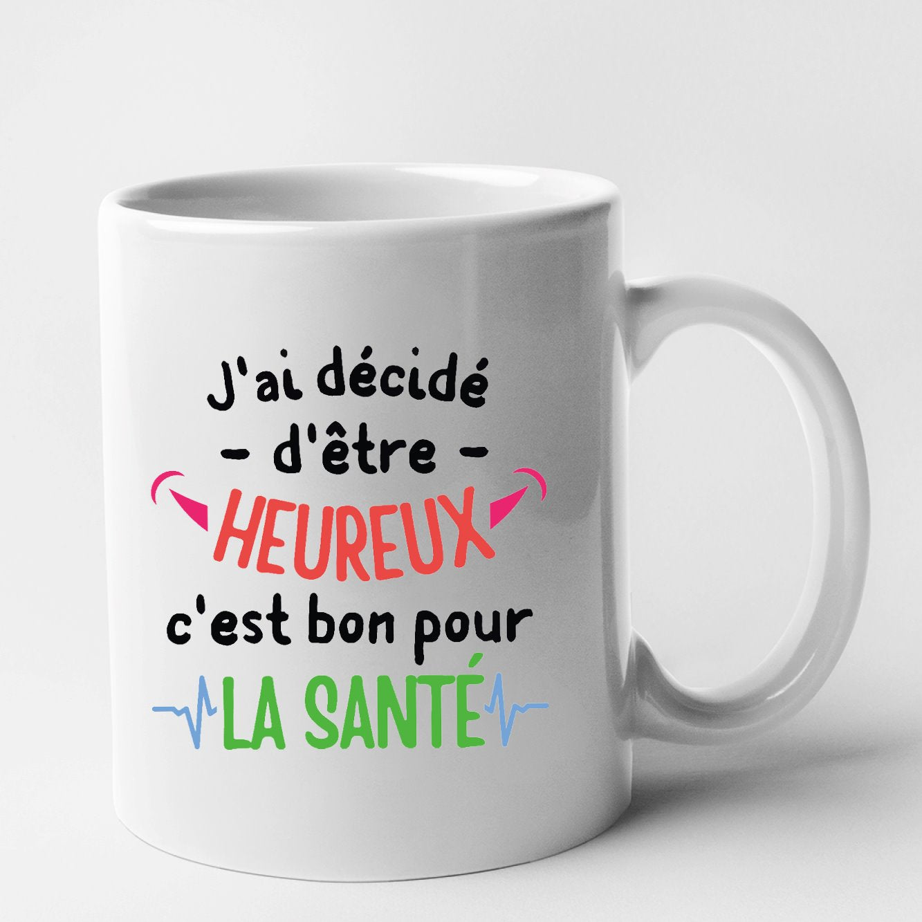 Mug J'ai décidé d'être heureux Blanc