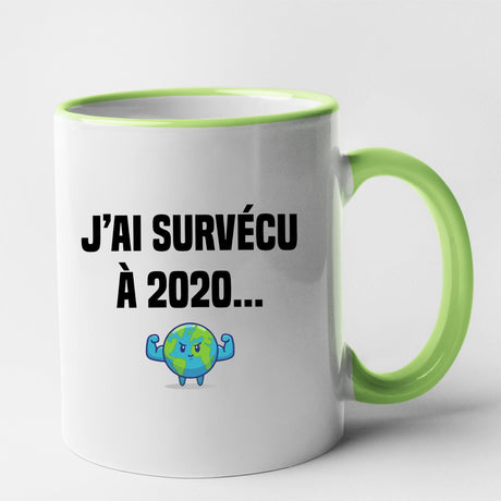 Mug J'ai survécu à 2020 Vert