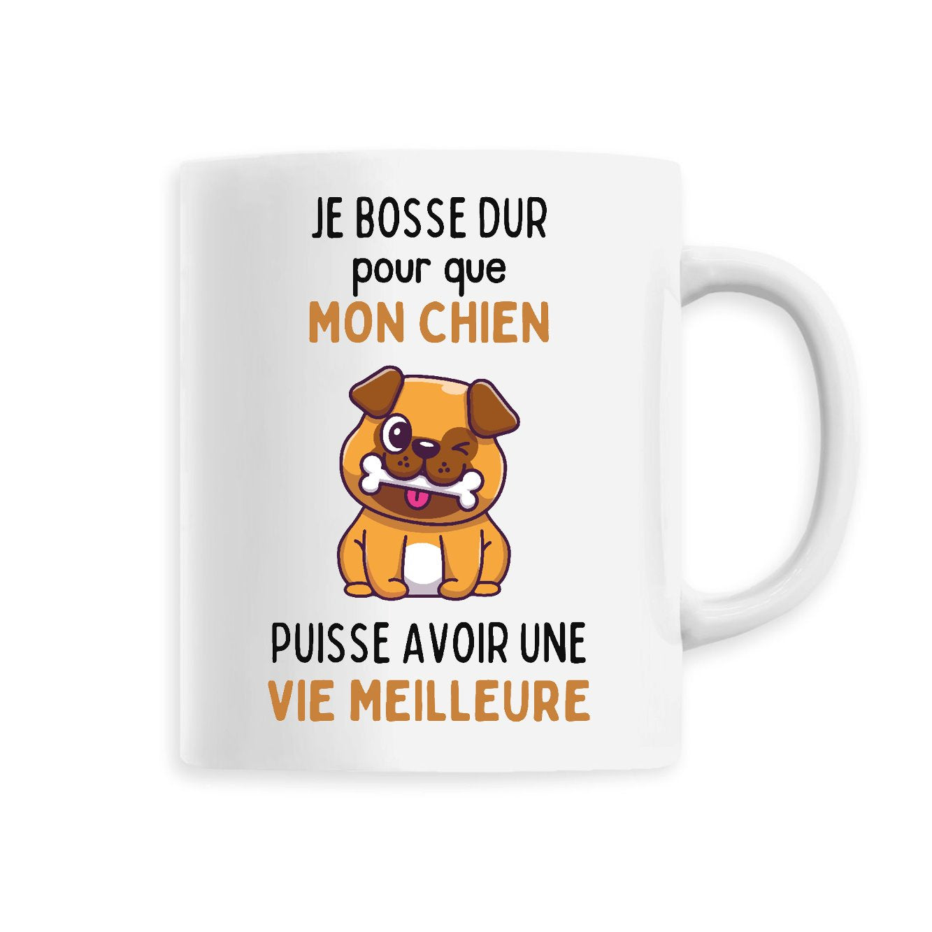 Mug Je bosse dur pour mon chien 