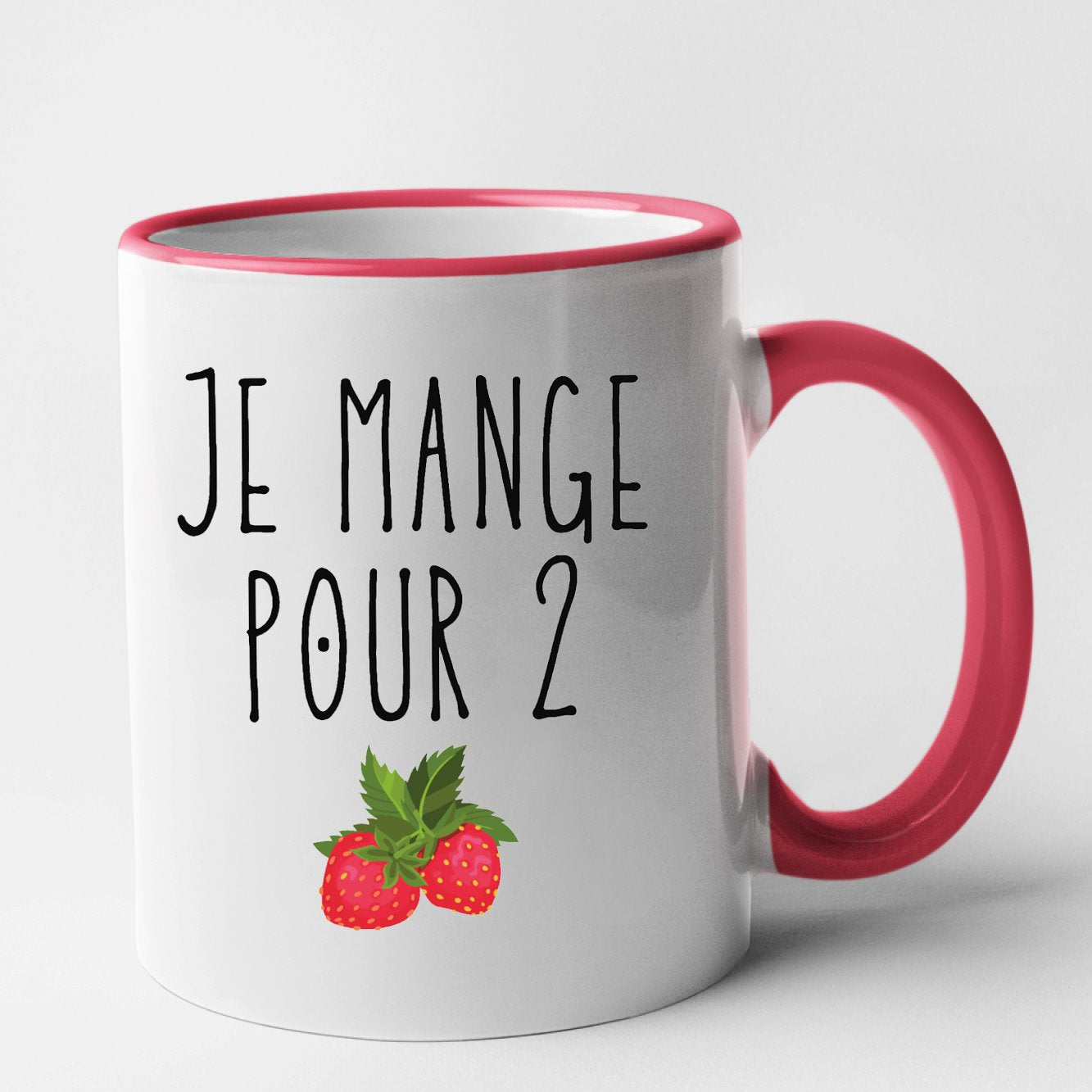 Mug Je mange pour 2 Rouge