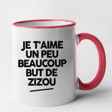 Mug Je t'aime un peu beaucoup but de Zizou Rouge