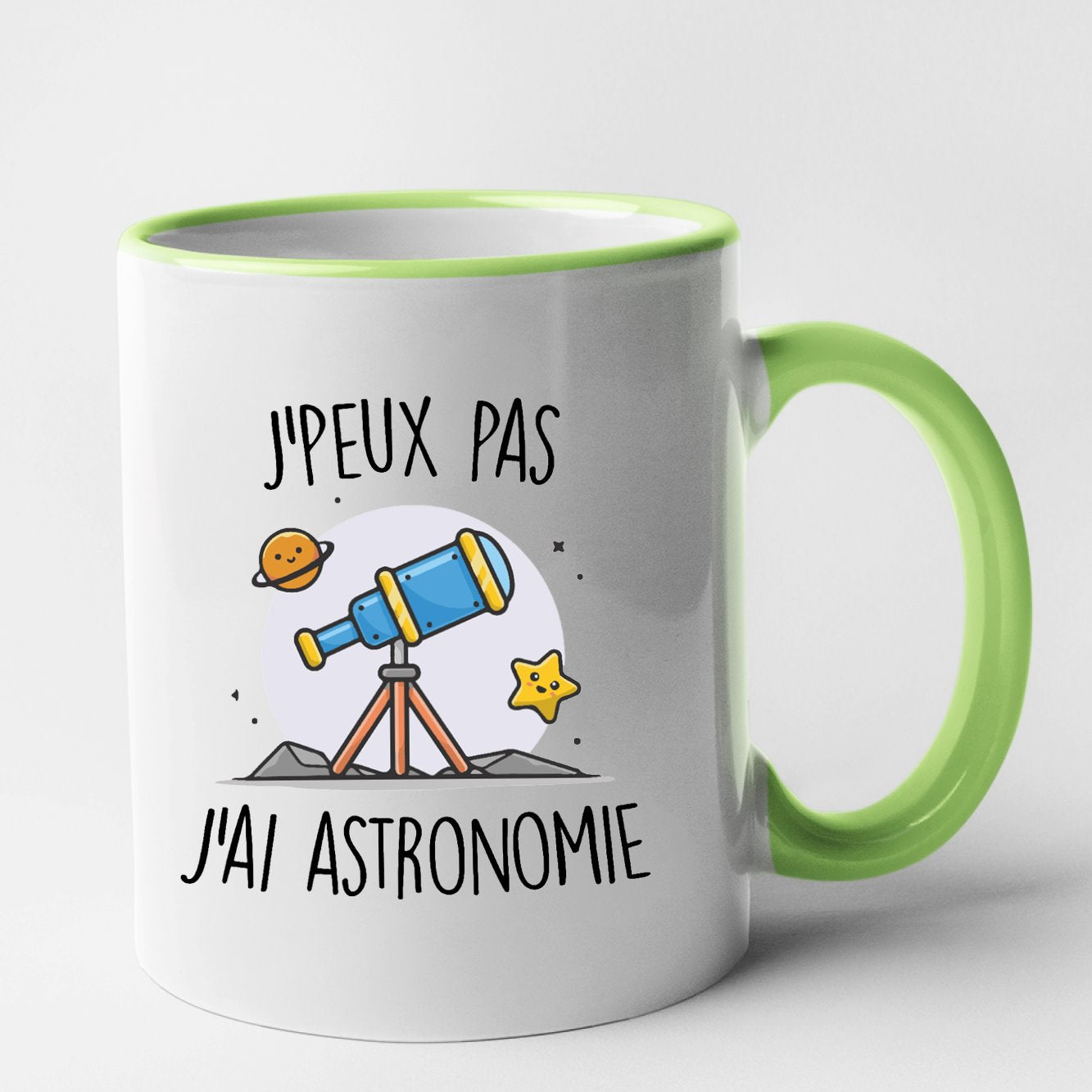 Mug J'peux pas j'ai astronomie Vert