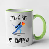 Mug J'peux pas j'ai biathlon Vert