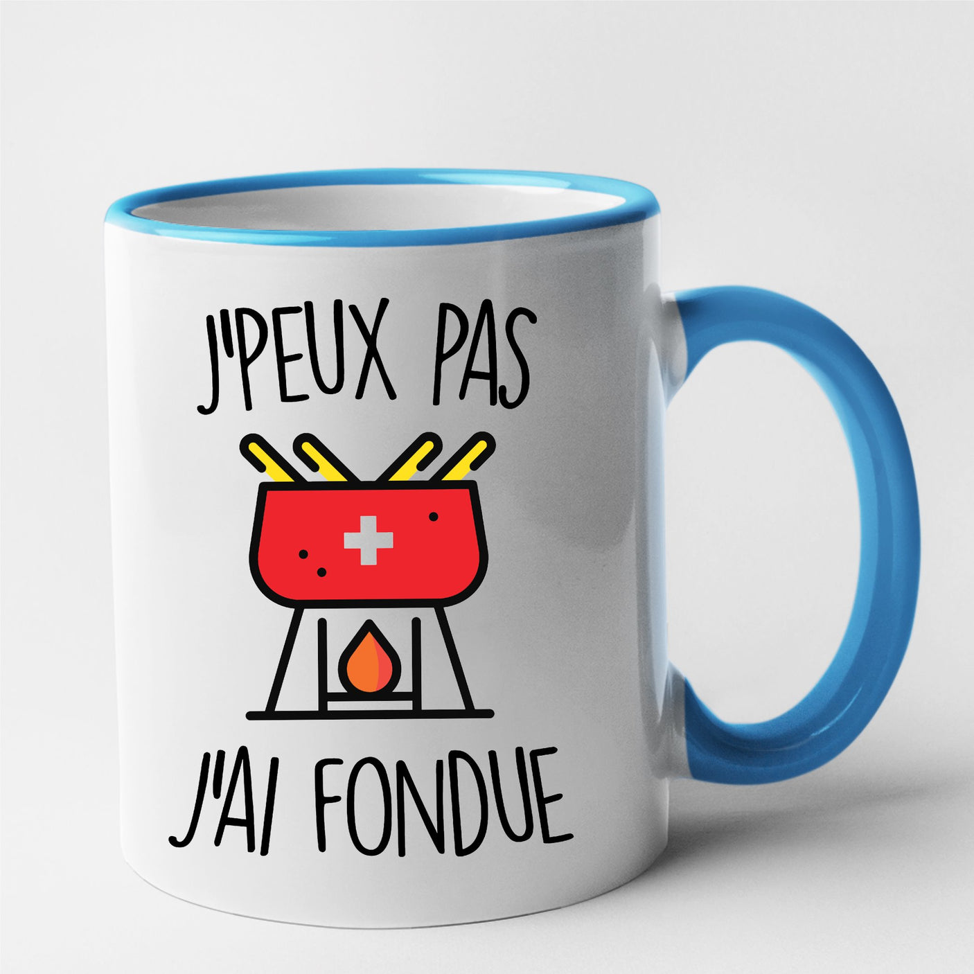 Mug J'peux pas j'ai fondue Bleu