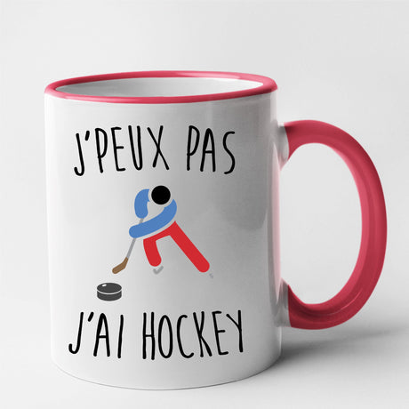 Mug J'peux pas j'ai hockey Rouge