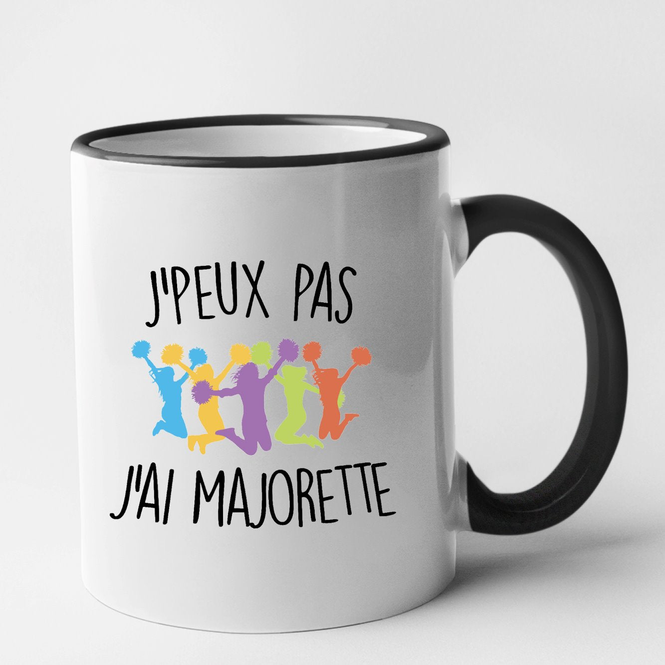 Mug J'peux pas j'ai majorette Noir