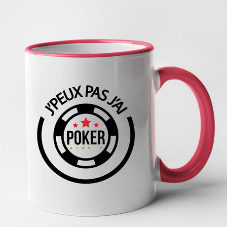Mug J'peux pas j'ai poker Rouge