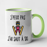 Mug J'peux pas j'ai saut à ski Vert