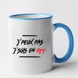 Mug J'peux pas j'suis en RTT Bleu