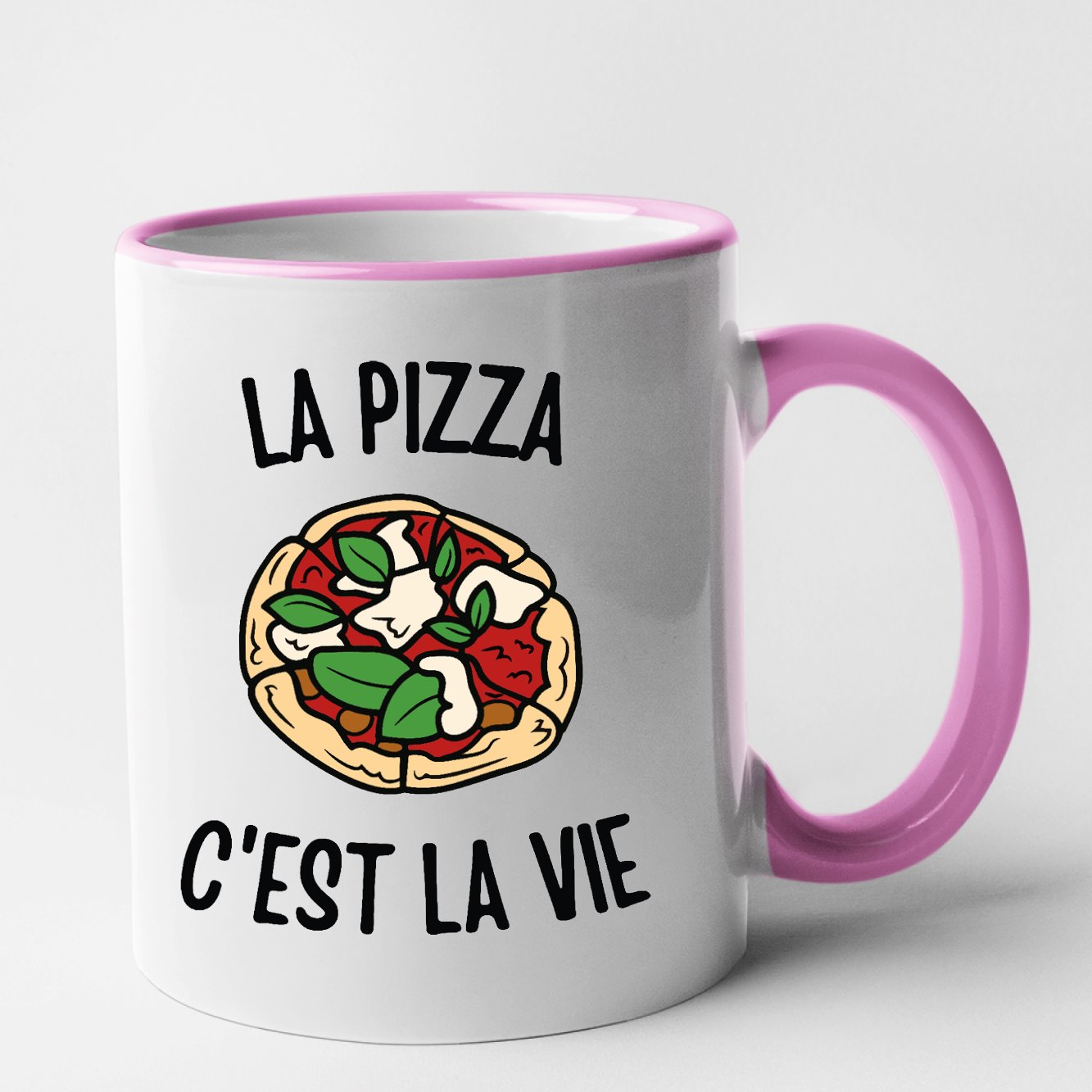 Mug La pizza c'est la vie Rose