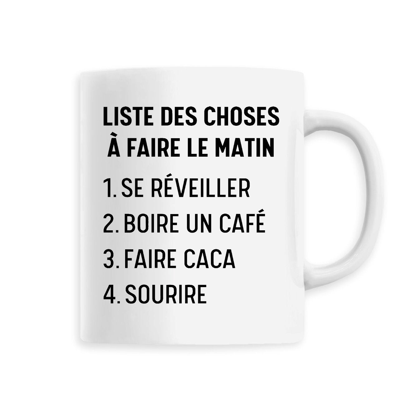 Mug Liste des choses à faire le matin 