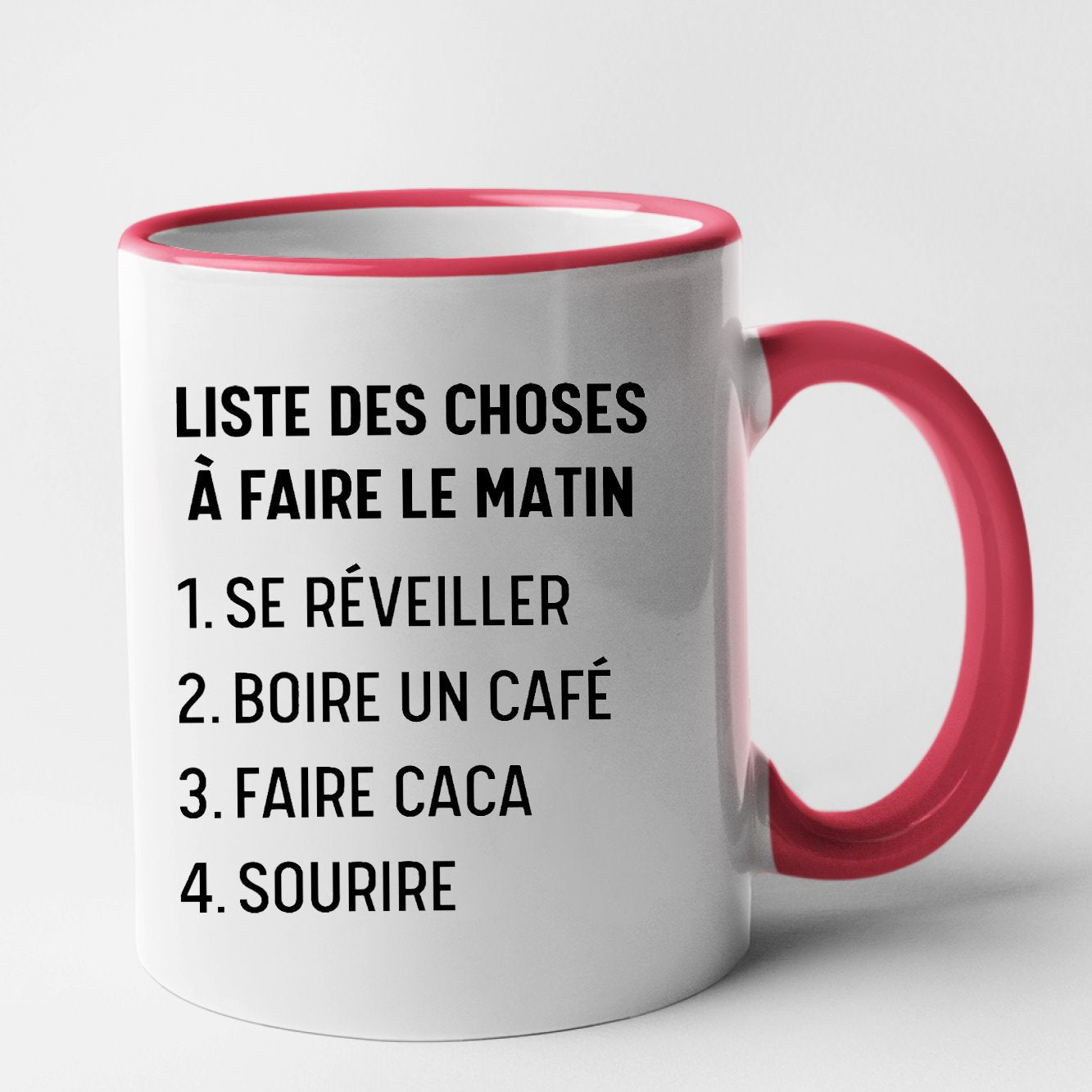 Mug Liste des choses à faire le matin Rouge