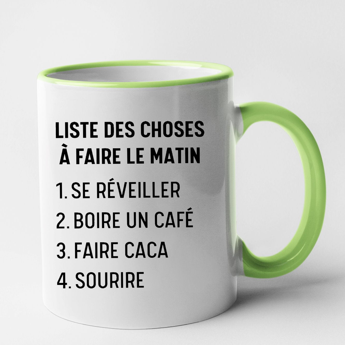 Mug Liste des choses à faire le matin Vert